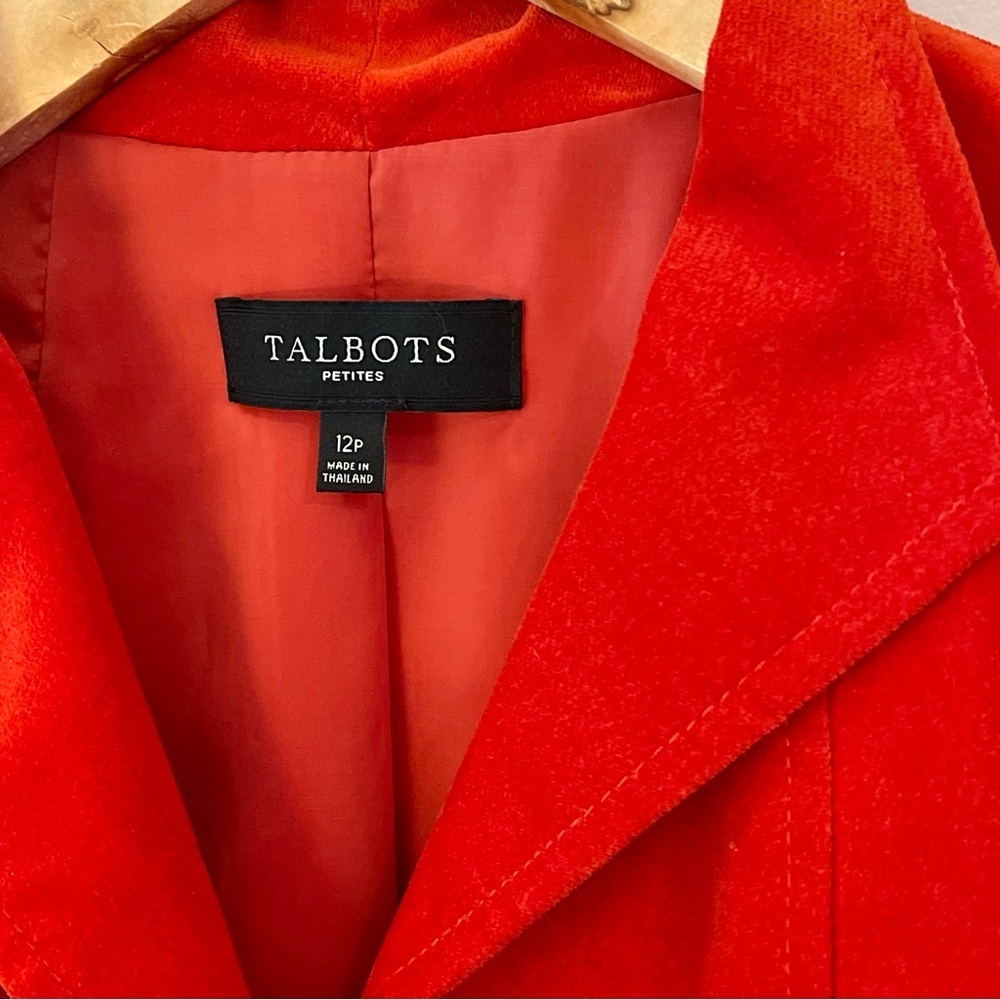 Talbots Classic Velvet Deep Orange Blazer Size 12p - Picture 2 of 8